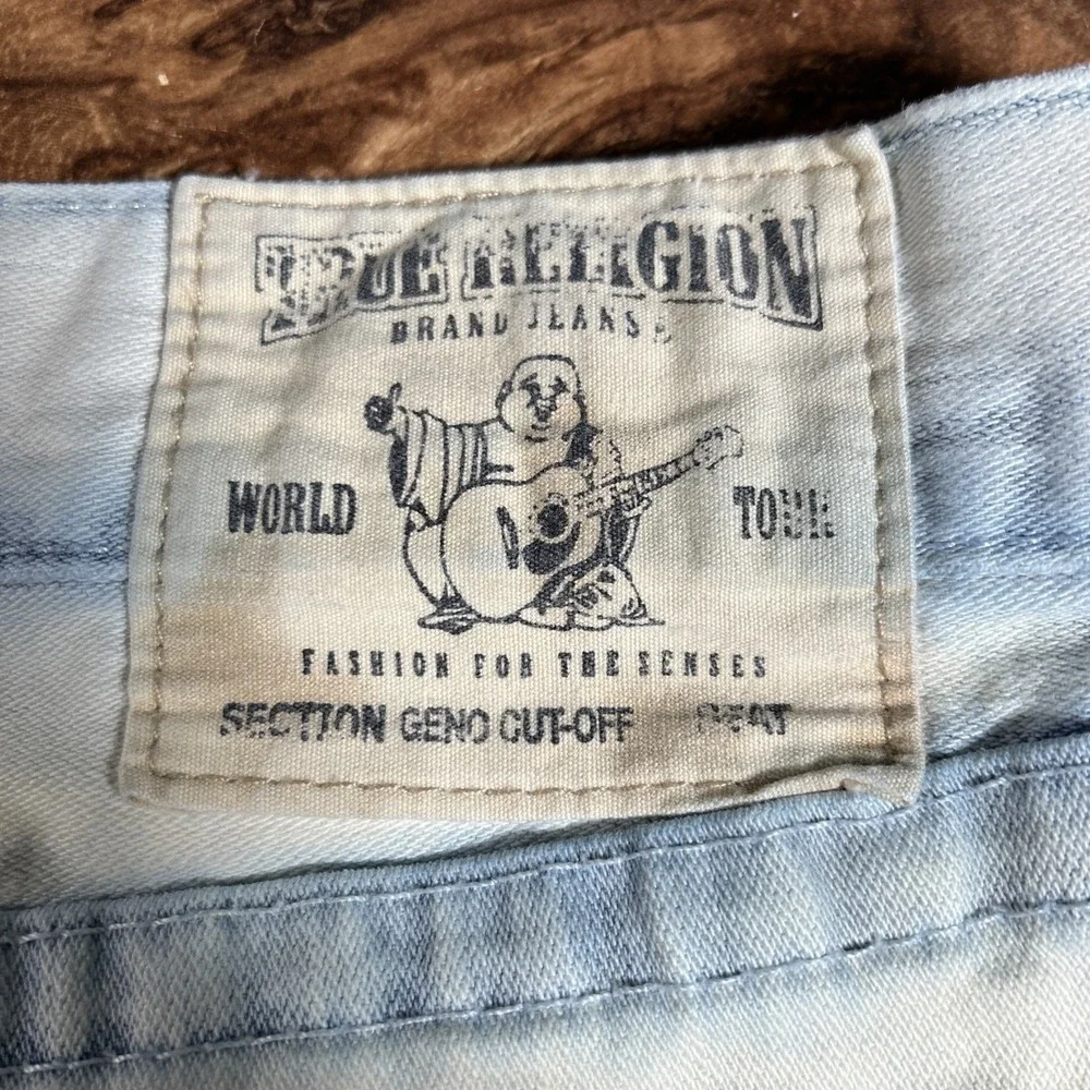 Vintage True Religion Shorts Men's 42 Acid Wash 13